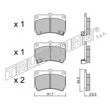 Колодки тормозные дисковые для KIA RIO(DC,DC#) / MAZDA 121(DB), 323 P(BA), 323(BG), DEMIO(DW), FAMILIA(BA,BG) <b>TRUSTING 203.0 / 21654</b>