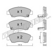 Колодки тормозные дисковые для HONDA CIVIC(EG,EH,EJ,EK,EM1), JAZZ(GD), LOGO(GA3) <b>TRUSTING 140.0 / 21697</b>