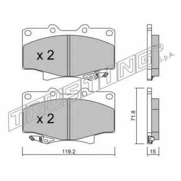 Колодки тормозные дисковые для TOYOTA LAND CRUISER(#J8#, BJ7#, HZJ7#, KZJ7#, LJ7#, PZJ7#, RJ7#) <b>TRUSTING 156.0 / 21775</b>