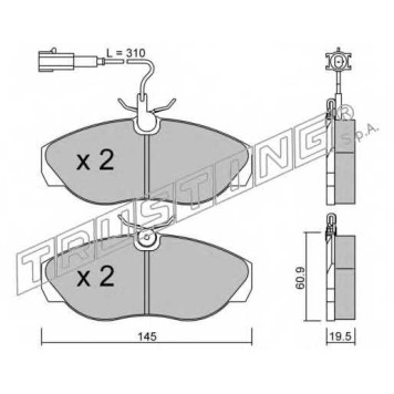 Колодки тормозные дисковые для CITROEN JUMPER(230,230L,230P) / FIAT DUCATO(230,230L) / PEUGEOT BOXER(230L,230P,ZCT#) <b>TRUSTING 157.1 / 21797</b>