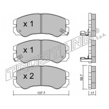 Колодки тормозные дисковые для ISUZU TROOPER(UB) / OPEL FRONTERA(5#MWL4,5#SUD2,6B#), MONTEREY(UBS#) <b>TRUSTING 366.0 / 21845</b>