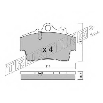 Колодки тормозные дисковые для PORSCHE BOXSTER(986,987), CAYMAN(987) <b>TRUSTING 908.0 / 21937</b>