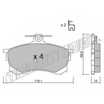 Колодки тормозные дисковые для MITSUBISHI CARISMA(DA#) <b>TRUSTING 259.0 / 23080</b>