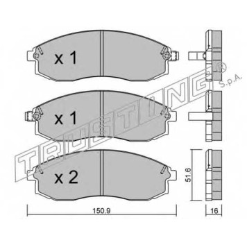 Колодки тормозные дисковые для MITSUBISHI L 200(K6#T,K7#T) <b>TRUSTING 315.1 / 23086</b>