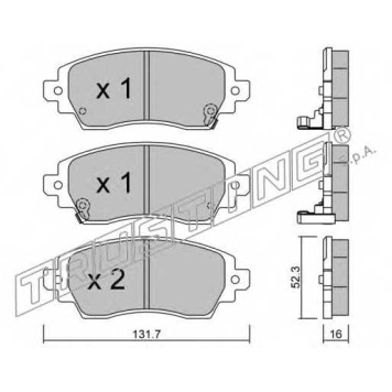Колодки тормозные дисковые для OPEL ARENA(THB) / TOYOTA COROLLA(##E11#,#E11#) <b>TRUSTING 766.0 / 23088</b>