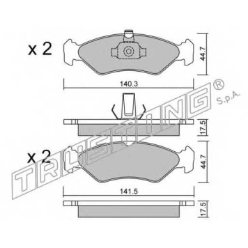 Колодки тормозные дисковые для FORD FIESTA(J3#,J5#,JA#,JB#,JV#), KA(RB#) / MAZDA 121(JASM,JBSM) <b>TRUSTING 090.0 / 23101</b>