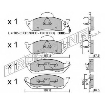Колодки тормозные дисковые для MERCEDES M(W163) <b>TRUSTING 585.0 / 23193</b>