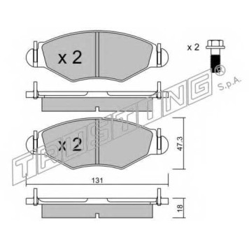 Колодки тормозные дисковые для PEUGEOT 206(2A/C,2E/K,T3E) <b>TRUSTING 263.1 / 23205</b>