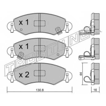 Колодки тормозные дисковые для OPEL AGILA(A) / SUZUKI WAGON R+(MM) <b>TRUSTING 348.0 / 23253</b>