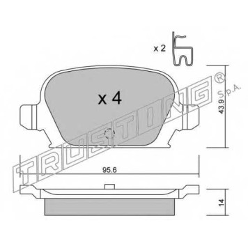 Колодки тормозные дисковые для OPEL CORSA(F08,F68), TIGRA TwinTop <b>TRUSTING 557.0 / 23284</b>