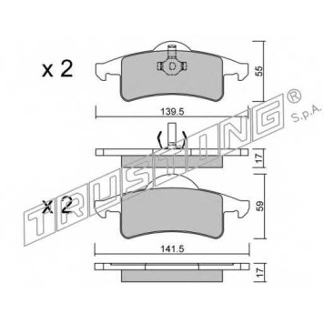 Колодки тормозные дисковые для JEEP GRAND CHEROKEE(WG,WJ) <b>TRUSTING 542.0 / 23338</b>