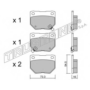 Колодки тормозные дисковые для SUBARU IMPREZA(G3, GC, GD, GF, GFC, GG, GH, GR) <b>TRUSTING 517.0 / 23381</b>