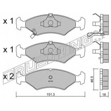 Колодки тормозные дисковые для KIA SEPHIA(FA,FB), SHUMA(FB) <b>TRUSTING 129.0 / 23384</b>