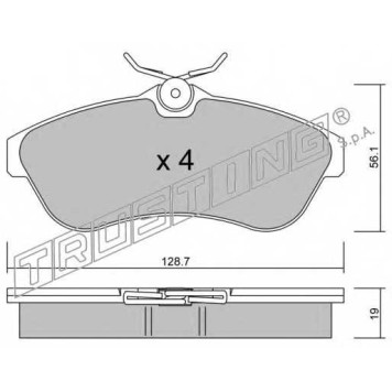 Колодки тормозные дисковые для CITROEN C2(JM#), C3(FC#,HB#) <b>TRUSTING 338.0 / 23409</b>