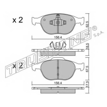 Колодки тормозные дисковые для FORD FIESTA(JD#,JH#), FOCUS(DAW,DBW,DNW), TOURNEO CONNECT, TRANSIT CONNECT(P65#,P70#,P80#) <b>TRUSTING 549.0 / 23440</b>