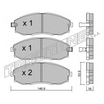 Колодки тормозные дисковые для HYUNDAI H-1 <b>TRUSTING 306.0 / 23536</b>