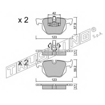 Колодки тормозные дисковые для BMW 3(E90,E91,E92,E93), X1(E84) <b>TRUSTING 659.0 / 23550</b>