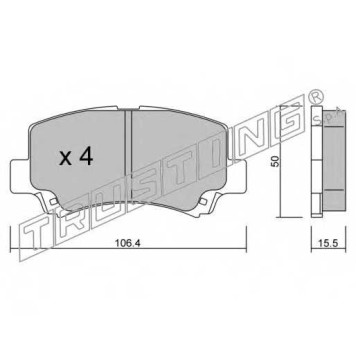 Колодки тормозные дисковые для SUZUKI WAGON R, WAGON R+(EM,MM) <b>TRUSTING 434.0 / 23662</b>