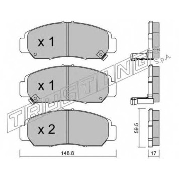 Колодки тормозные дисковые для ACURA LEGEND / HONDA ACCORD(CF,CL,CM), CIVIC(EP,EU,EV), FR(BE), LEGEND(KA9,KB#), STREAM(RN) <b>TRUSTING 478.0 / 23722</b>