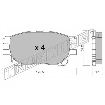 Колодки тормозные дисковые для TOYOTA PREVIA(ACR3#, ACR5#, AHR5#, CLR3#, GSR5#, MCR3#) <b>TRUSTING 631.0 / 23759</b>
