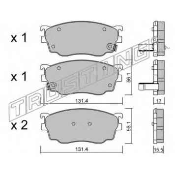 Колодки тормозные дисковые для MAZDA 626(GF,GW), PREMACY(CP) <b>TRUSTING 310.0 / 23777</b>