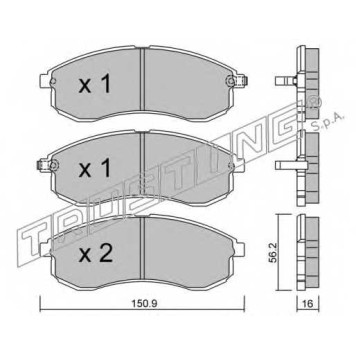 Колодки тормозные дисковые для MITSUBISHI L 200(K6#T,K7#T) <b>TRUSTING 498.0 / 23879</b>