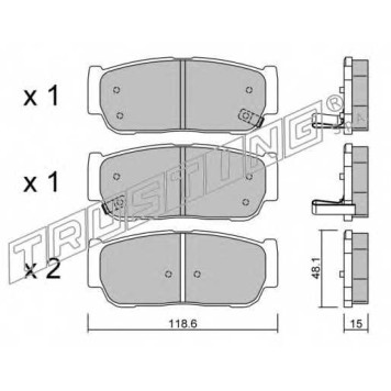 Колодки тормозные дисковые для SSANGYONG RODIUS <b>TRUSTING 743.0 / 23931</b>