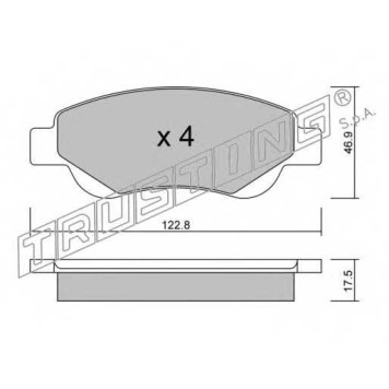 Колодки тормозные дисковые для CITROEN C1(PM#,PN#) / PEUGEOT 107, 108 / TOYOTA AYGO(KGB1#,KGB4#,PAB4#,WNB1#) <b>TRUSTING 653.0 / 23959</b>