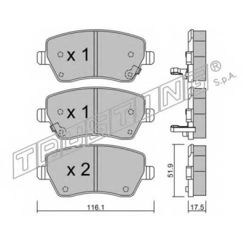 Колодки тормозные дисковые для NISSAN MICRA(K13) <b>TRUSTING 501.2 / 23973</b>