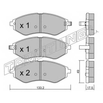 Колодки тормозные дисковые для CHEVROLET AVEO(T200,T250,T255) <b>TRUSTING 524.1 / 23974</b>