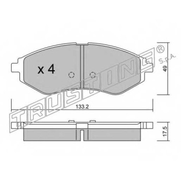 Колодки тормозные дисковые для CHEVROLET AVEO(T200,T250,T255), KALOS / DAEWOO KALOS(KLAS) <b>TRUSTING 524.0 / 23974</b>