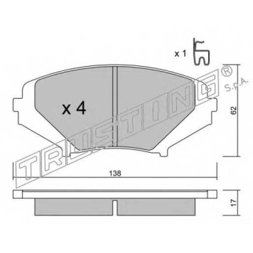 Колодки тормозные дисковые для MAZDA RX 8(SE17) <b>TRUSTING 748.0 / 24042</b>