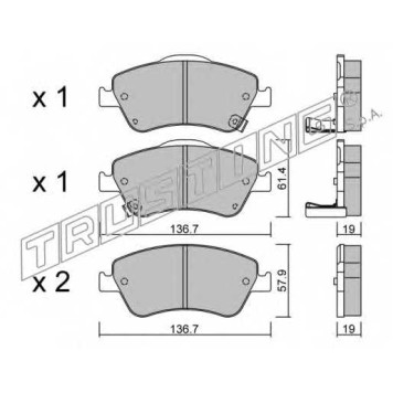 Колодки тормозные дисковые для TOYOTA AURIS(ADE15#, NDE15#, NRE15#, ZRE15#, ZZE15#), COROLLA(E15#, NDE18#, NRE18#, ZRE17#, ZRE18#) <b>TRUSTING 810.0 / 24121</b>