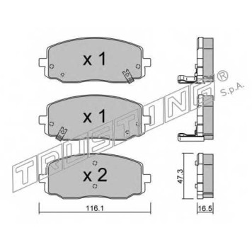 Колодки тормозные дисковые для HYUNDAI i10(IA,PA) / KIA PICANTO(BA) <b>TRUSTING 645.0 / 24275</b>
