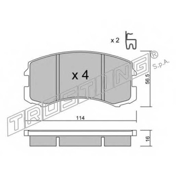 Колодки тормозные дисковые для MITSUBISHI LANCER(CS#A,CS#W,CT0) <b>TRUSTING 752.0 / 24291</b>
