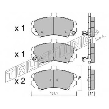 Колодки тормозные дисковые для HYUNDAI ELANTRA(XD) <b>TRUSTING 901.0 / 24369</b>