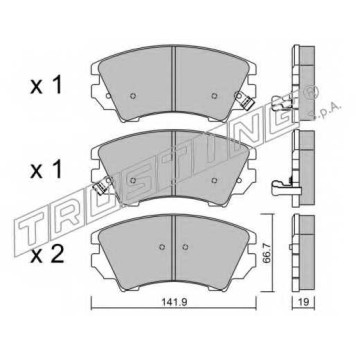 Колодки тормозные дисковые для CHEVROLET MALIBU(V300) / OPEL CASCADA(W13), INSIGNIA, ZAFIRA(P12) / SAAB 9-5(YS3G) <b>TRUSTING 859.0 / 24412</b>