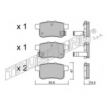 Колодки тормозные дисковые для HONDA ACCORD(CU) <b>TRUSTING 885.0 / 24435</b>