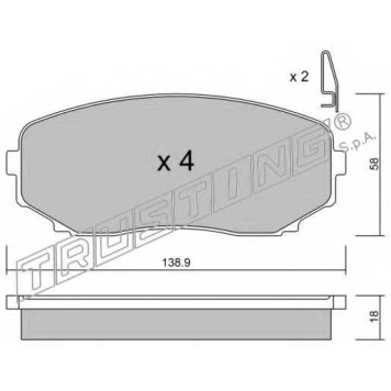 Колодки тормозные дисковые для MAZDA CX-7(ER), CX-9(TB) <b>TRUSTING 889.0 / 24544</b>