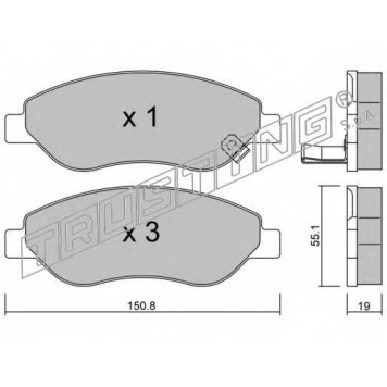 Колодки тормозные дисковые для OPEL CORSA <b>TRUSTING 793.0 / 24550</b>