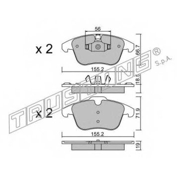 Колодки тормозные дисковые для CITROEN C4(B7,UA#,UD#), DS4, DS5 / PEUGEOT 5008 <b>TRUSTING 691.3 / 24557</b>