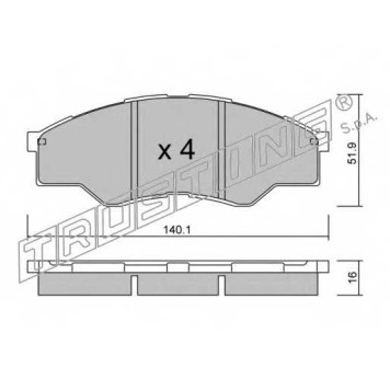 Колодки тормозные дисковые для TOYOTA HILUX(GGN#, KUN#, KUN1#, LAN#, TGN#, TGN3#) <b>TRUSTING 813.0 / 24567</b>
