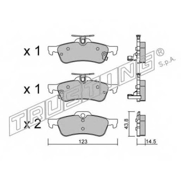 Колодки тормозные дисковые для TOYOTA VIOS/YARIS(NCP9#, ZSP9#), YARIS(KSP13#, KSP9#, NCP13#, NCP15#, NCP9#, NHP13#, NLP13#, NSP13#, NSP9#, SCP9#, ZSP9#) <b>TRUSTING 572.1 / 24574</b>
