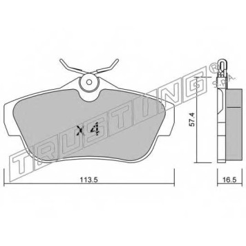 Колодки тормозные дисковые для CITROEN JUMPY / FIAT SCUDO(270, 272) / PEUGEOT EXPERT(VF3A#, VF3U#, VF3V#, VF3X#) <b>TRUSTING 728.0 / 24578</b>