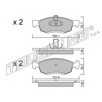 Колодки тормозные дисковые для RENAULT LOGAN(KS#) <b>TRUSTING 818.0 / 24673</b>