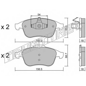 Колодки тормозные дисковые для RENAULT LAGUNA(BT0/1,DT0/1,KT0/1), LATITUDE(L70#) <b>TRUSTING 819.0 / 24709</b>