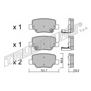 Колодки тормозные дисковые для TOYOTA VERSO(#AUR2#,#ZGR2#) <b>TRUSTING 897.0 / 24926</b>