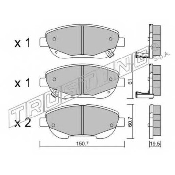 Колодки тормозные дисковые для TOYOTA VERSO(#AUR2#,#ZGR2#) <b>TRUSTING 896.0 / 24946</b>