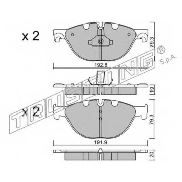 Колодки тормозные дисковые для BMW 4(F36), 5(F07,F10,F11,F18), 6(F06,F12,F13), 7(F01,F02,F03,F04) <b>TRUSTING 847.0 / 25045</b>