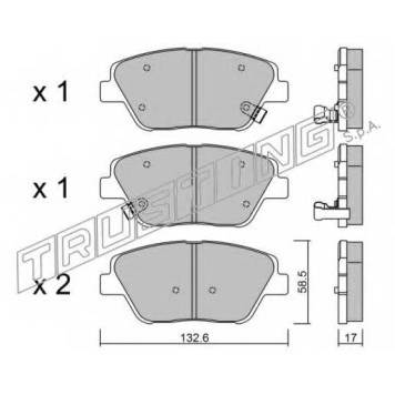 Колодки тормозные дисковые для HYUNDAI SONATA(LF,YF) <b>TRUSTING 961.0 / 25116</b>